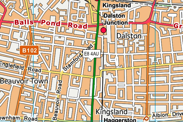 E8 4AU map - OS VectorMap District (Ordnance Survey)