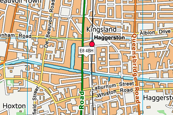 E8 4BH map - OS VectorMap District (Ordnance Survey)