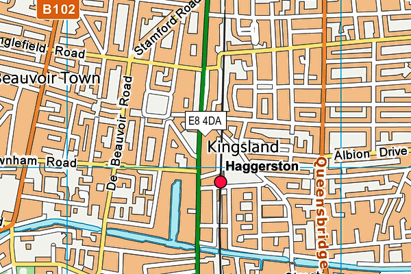 E8 4DA map - OS VectorMap District (Ordnance Survey)