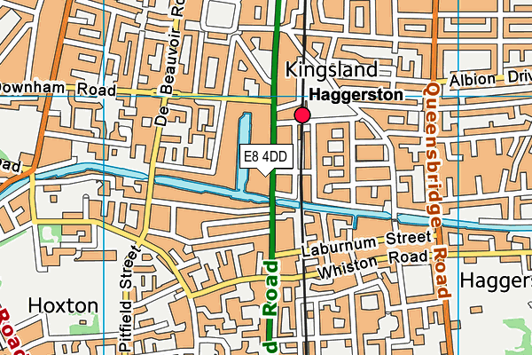 E8 4DD map - OS VectorMap District (Ordnance Survey)