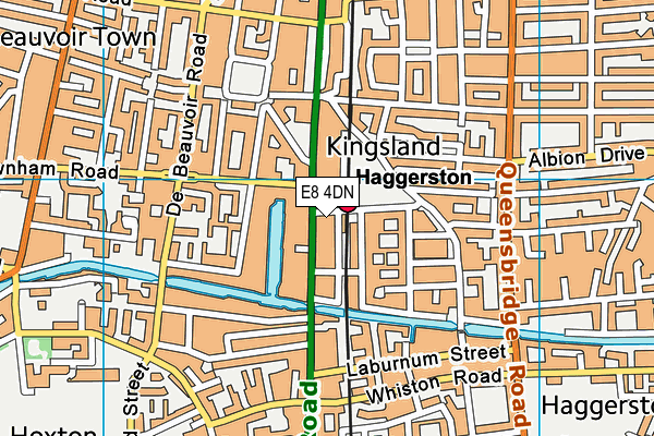 E8 4DN map - OS VectorMap District (Ordnance Survey)