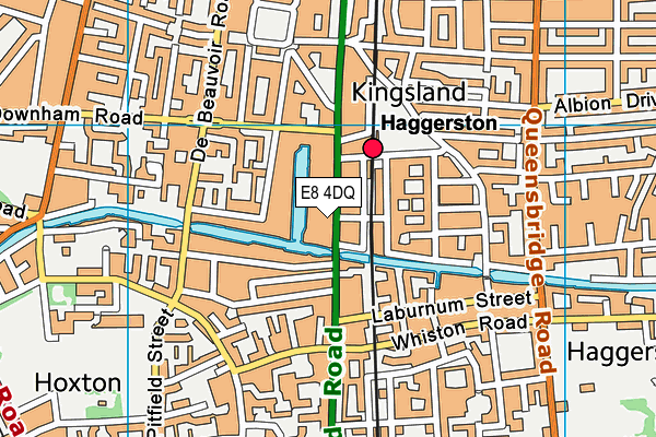 E8 4DQ map - OS VectorMap District (Ordnance Survey)