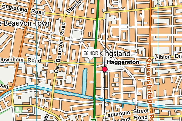 E8 4DR map - OS VectorMap District (Ordnance Survey)