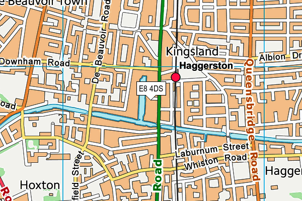 E8 4DS map - OS VectorMap District (Ordnance Survey)