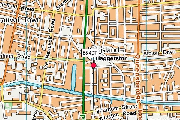 E8 4DT map - OS VectorMap District (Ordnance Survey)