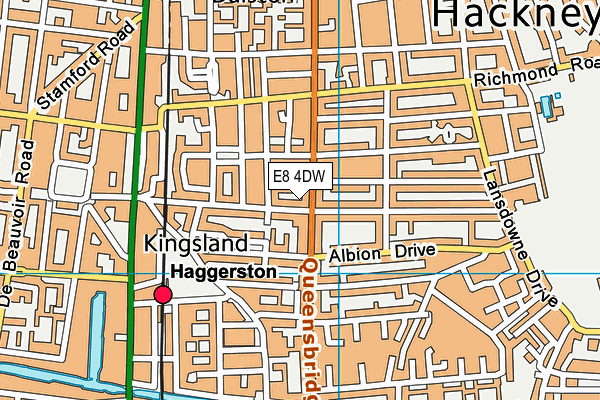 E8 4DW map - OS VectorMap District (Ordnance Survey)
