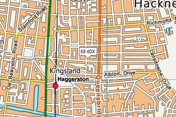 E8 4DX map - OS VectorMap District (Ordnance Survey)