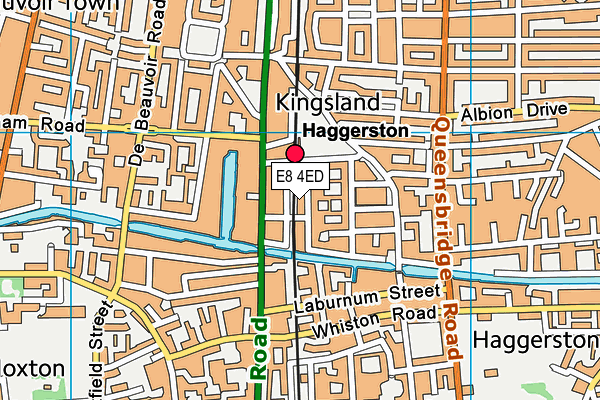 E8 4ED map - OS VectorMap District (Ordnance Survey)