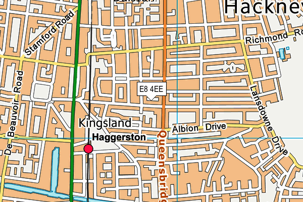 E8 4EE map - OS VectorMap District (Ordnance Survey)