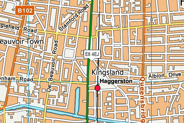 E8 4EJ map - OS VectorMap District (Ordnance Survey)