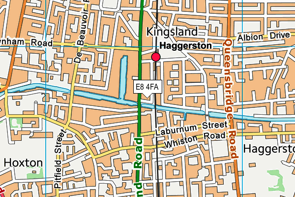 E8 4FA map - OS VectorMap District (Ordnance Survey)