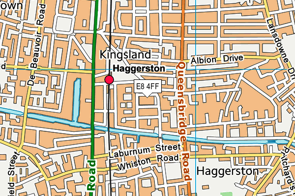 E8 4FF map - OS VectorMap District (Ordnance Survey)