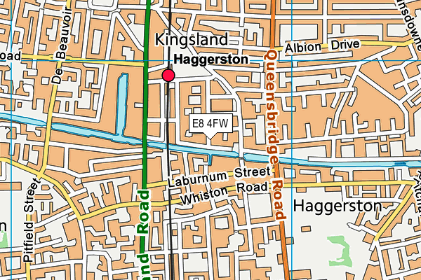 E8 4FW map - OS VectorMap District (Ordnance Survey)