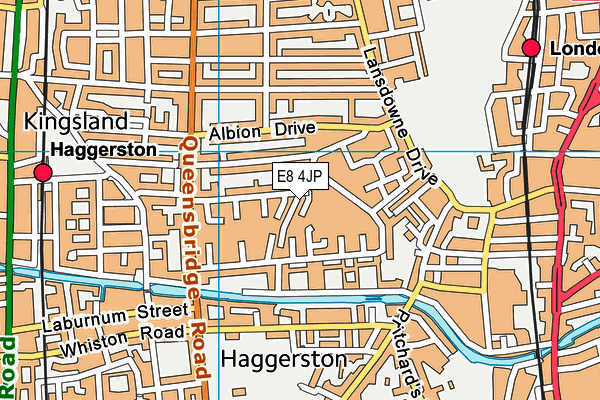 E8 4JP map - OS VectorMap District (Ordnance Survey)