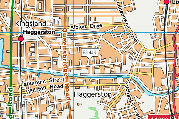 E8 4JR map - OS VectorMap District (Ordnance Survey)