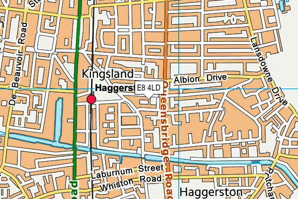 E8 4LD map - OS VectorMap District (Ordnance Survey)