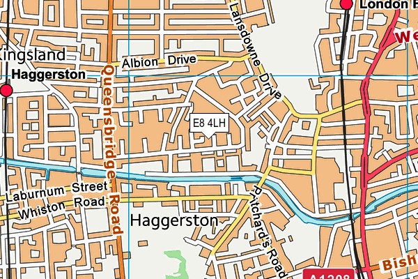 E8 4LH map - OS VectorMap District (Ordnance Survey)