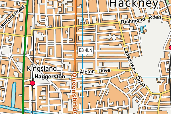 E8 4LN map - OS VectorMap District (Ordnance Survey)
