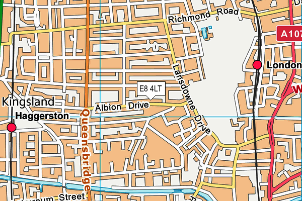 E8 4LT map - OS VectorMap District (Ordnance Survey)