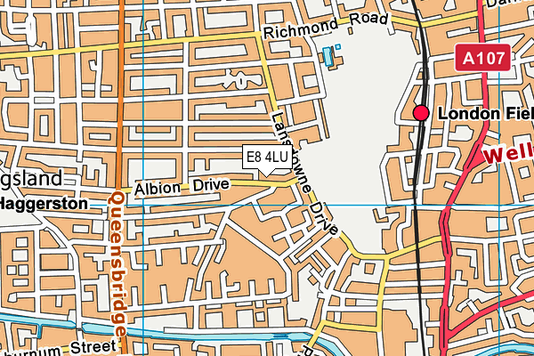 E8 4LU map - OS VectorMap District (Ordnance Survey)