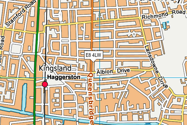 E8 4LW map - OS VectorMap District (Ordnance Survey)