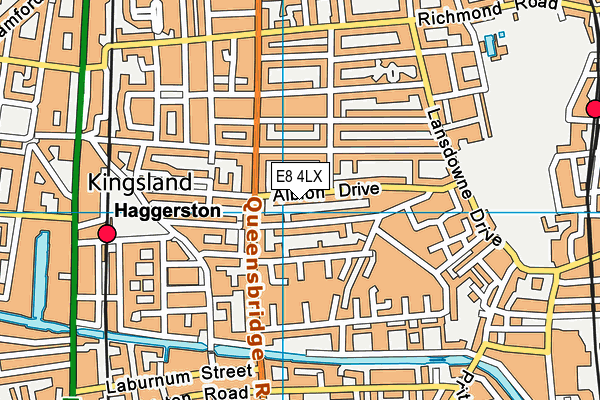 E8 4LX map - OS VectorMap District (Ordnance Survey)