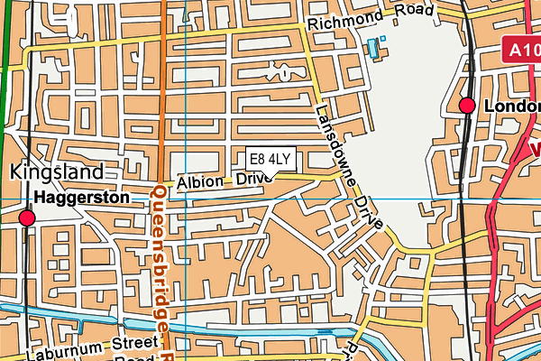 E8 4LY map - OS VectorMap District (Ordnance Survey)