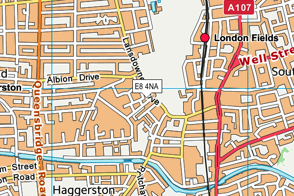 E8 4NA map - OS VectorMap District (Ordnance Survey)