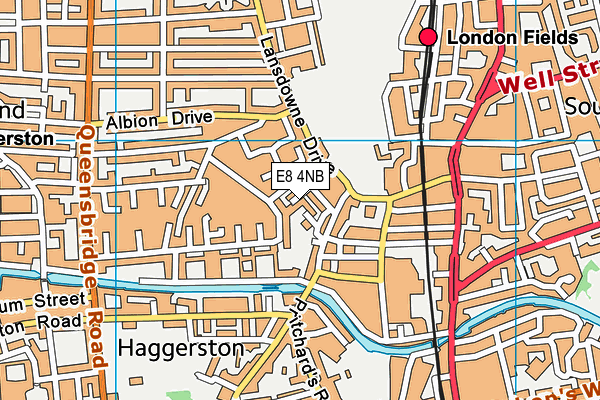E8 4NB map - OS VectorMap District (Ordnance Survey)