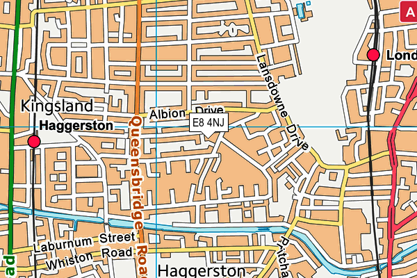 E8 4NJ map - OS VectorMap District (Ordnance Survey)