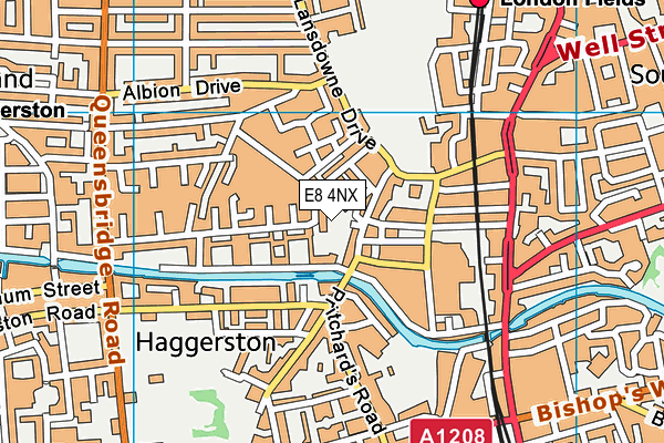 E8 4NX map - OS VectorMap District (Ordnance Survey)