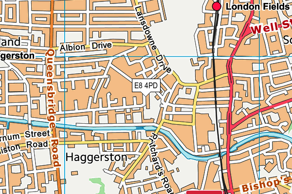 E8 4PD map - OS VectorMap District (Ordnance Survey)