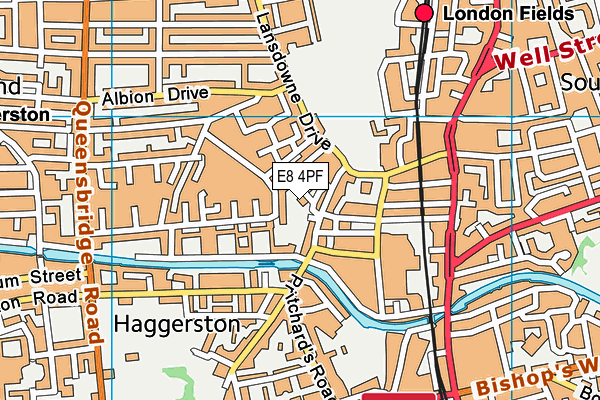 E8 4PF map - OS VectorMap District (Ordnance Survey)