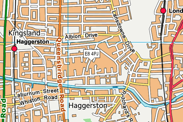 E8 4PJ map - OS VectorMap District (Ordnance Survey)