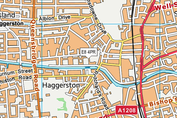 E8 4PR map - OS VectorMap District (Ordnance Survey)