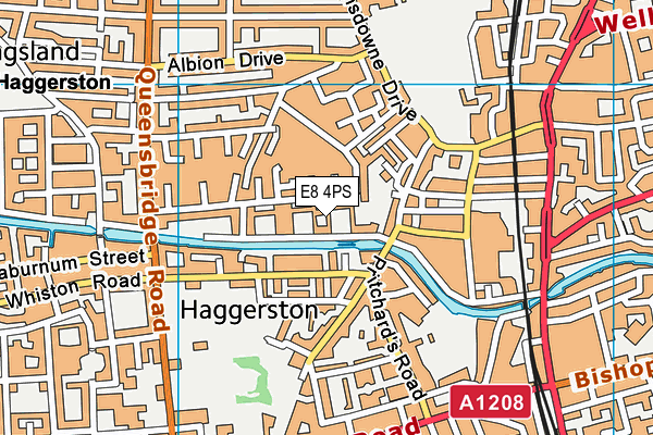 E8 4PS map - OS VectorMap District (Ordnance Survey)