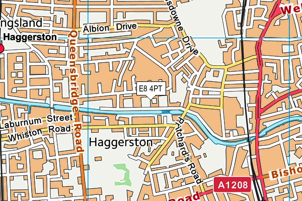 E8 4PT map - OS VectorMap District (Ordnance Survey)