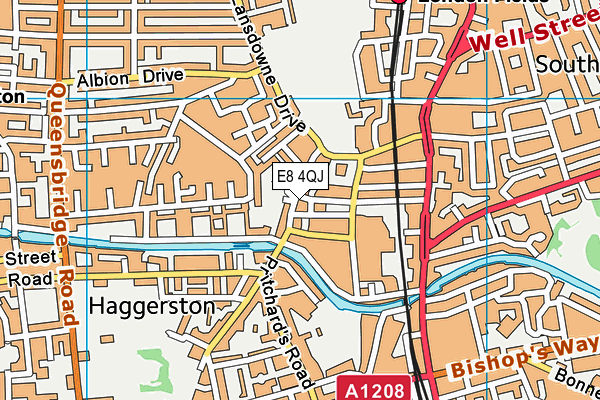 E8 4QJ map - OS VectorMap District (Ordnance Survey)