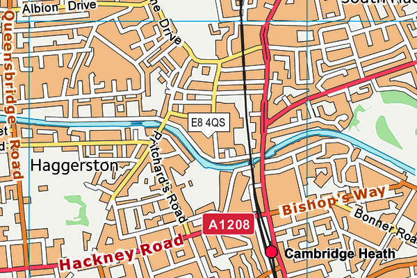 E8 4QS map - OS VectorMap District (Ordnance Survey)