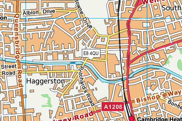 E8 4QU map - OS VectorMap District (Ordnance Survey)