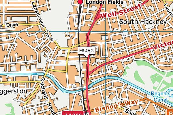 E8 4RG map - OS VectorMap District (Ordnance Survey)