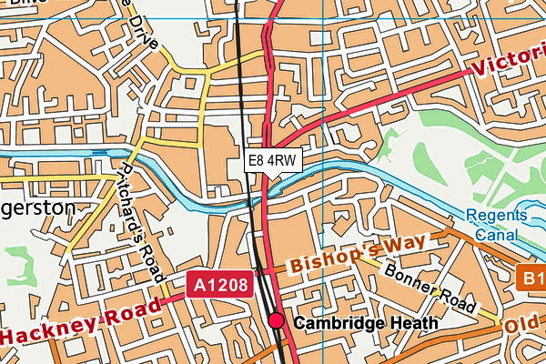 E8 4RW map - OS VectorMap District (Ordnance Survey)