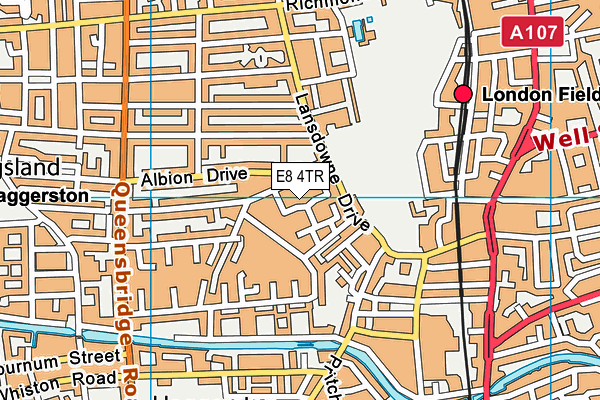 E8 4TR map - OS VectorMap District (Ordnance Survey)