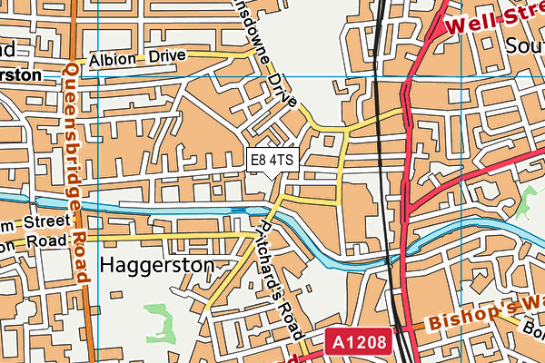 E8 4TS map - OS VectorMap District (Ordnance Survey)