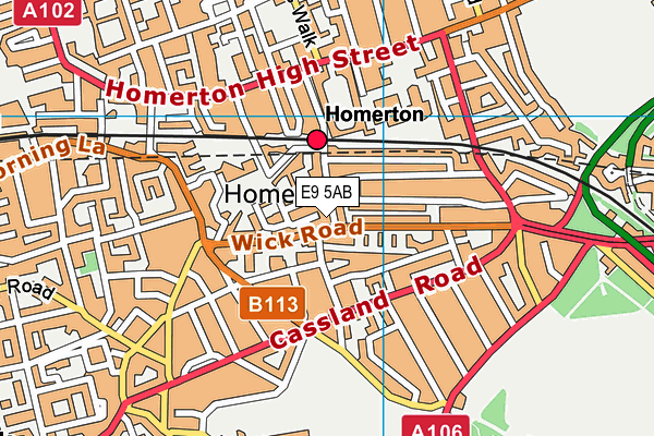 E9 5AB map - OS VectorMap District (Ordnance Survey)