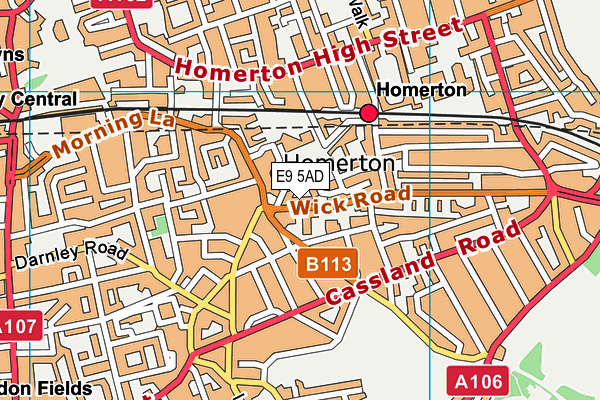 E9 5AD map - OS VectorMap District (Ordnance Survey)