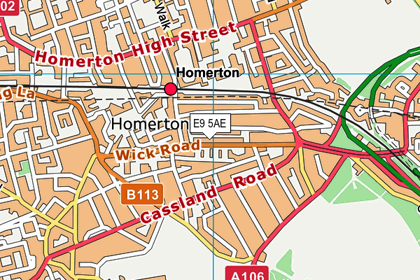 E9 5AE map - OS VectorMap District (Ordnance Survey)