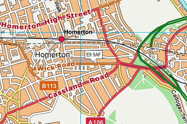 E9 5AF map - OS VectorMap District (Ordnance Survey)