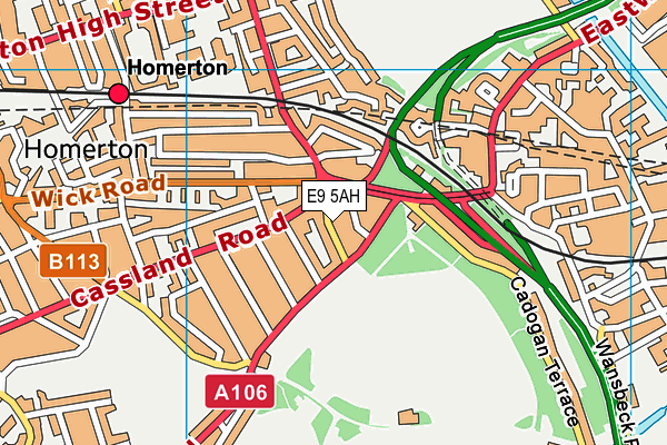 E9 5AH map - OS VectorMap District (Ordnance Survey)