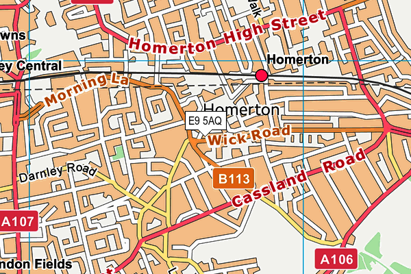 E9 5AQ map - OS VectorMap District (Ordnance Survey)